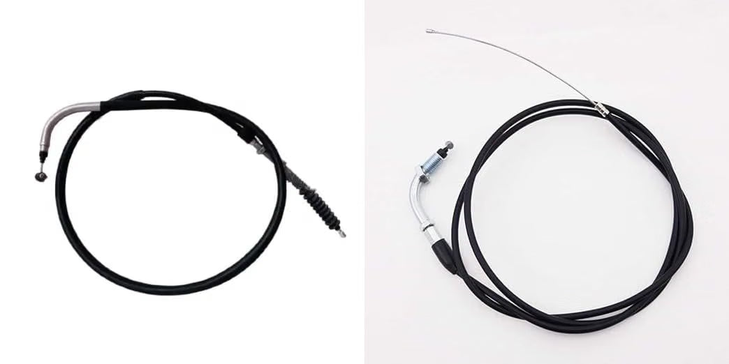 Road Religion Throttle & Bend-Type Clutch Cable Set (2 Pcs) for Royal Enfield Classic 350 (UCE & Reborn), Electra, Bullet, Standard