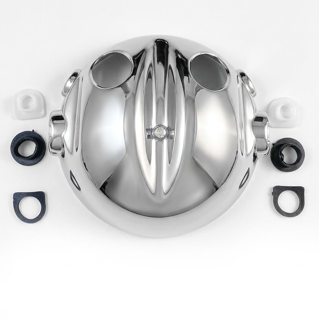 Road Religion Front Headlight Doom Back Cover Compatible with RX100, RXG135 & RX135 | Silver Plastic Headlight Housing Cover