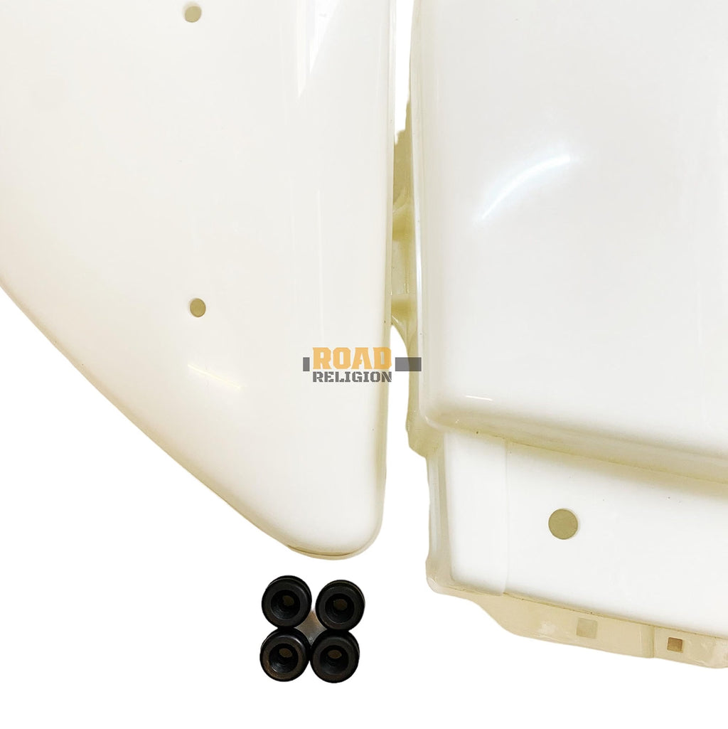 Road Religion Superior-grade Side Panel with Rubber Fittings, RX100 Side Panel Monogram, 'L' Monogram compatible with Yamaha RX100 (Top Grade Plastic - Plain)