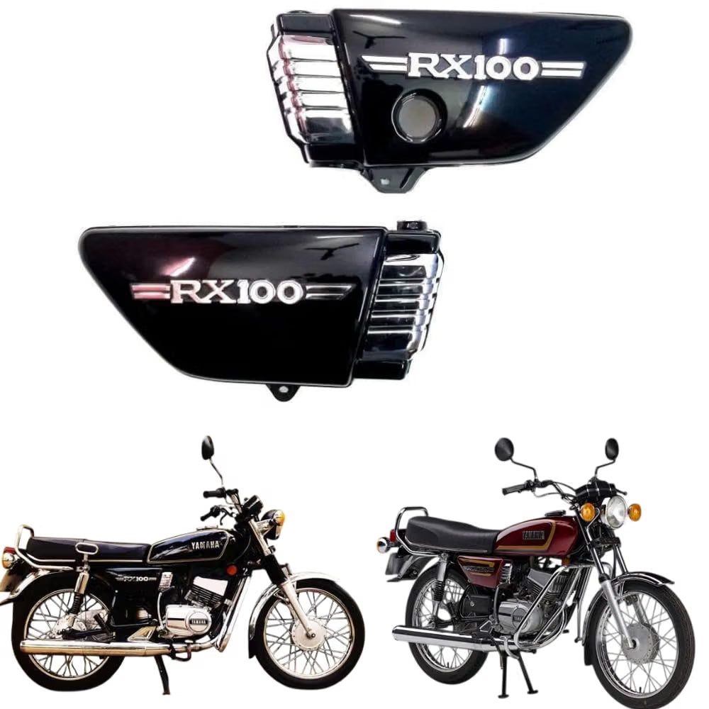 Road Religion Complete Side Panel Kit Black with Side Panel Monogram and 'L' Monogram for Yamaha RX100