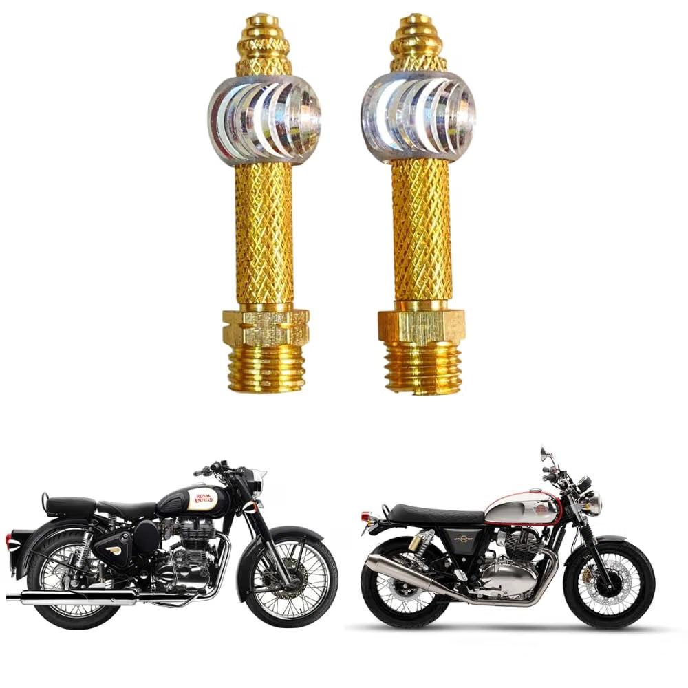 Road Religion Brass Hanuman Gada Rear View Mirror Nut Cap Compatible with Bullet, Classic, Electra, Thunderbird, Meteor, Hunter, Himalayan 411/450, Interceptor 650, GT650, Super Meteor 650