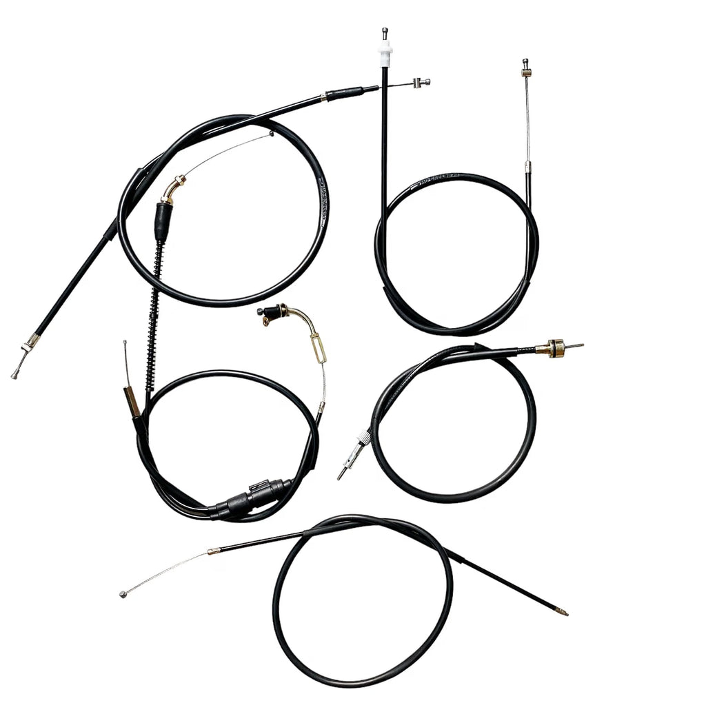 Road Religion Complete Cable Set compatible with Yamahaa RX135 - Throttle, Clutch, Brake, Choke and Speedometer Cables (Heavy-duty, Long-lasting)