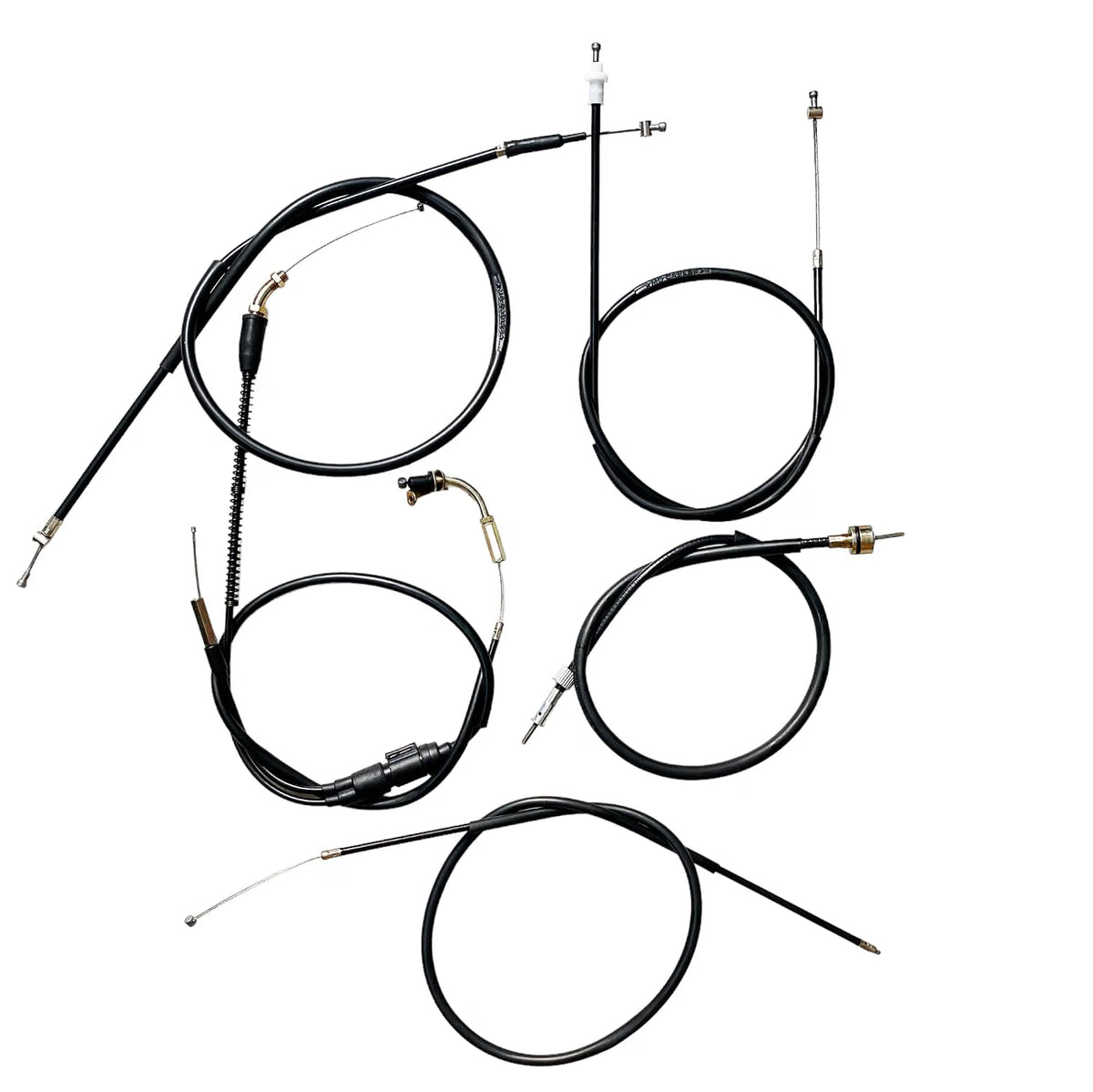 Road Religion Complete Cable Set compatible with Yamahaa RX135 - Throttle, Clutch, Brake, Choke and Speedometer Cables (Heavy-duty, Long-lasting)