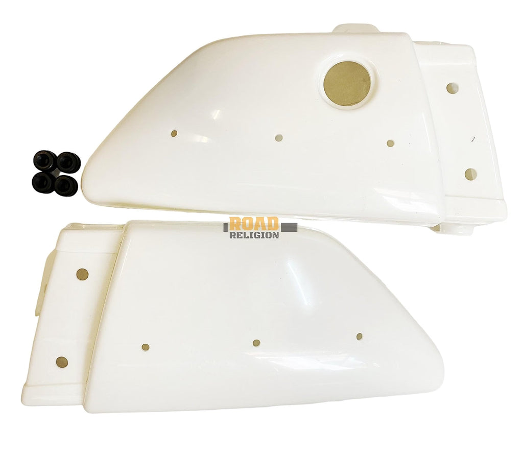 Road Religion Superior-grade Side Panel with Rubber Fittings, RX100 Side Panel Monogram, 'L' Monogram compatible with Yamaha RX100 (Top Grade Plastic - Plain)