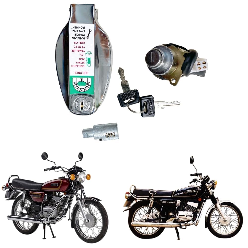 Road Religion Complete Lock Set Kit for RX100 / RX135 / RXG135 – Ignition Switch, Handle Lock & Petrol Tank Cap with Keys