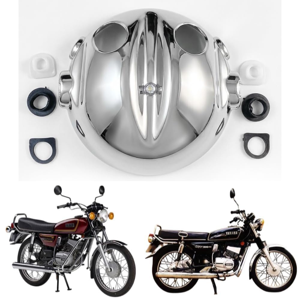 Road Religion Front Headlight Doom Back Cover Compatible with RX100, RXG135 & RX135 | Silver Plastic Headlight Housing Cover