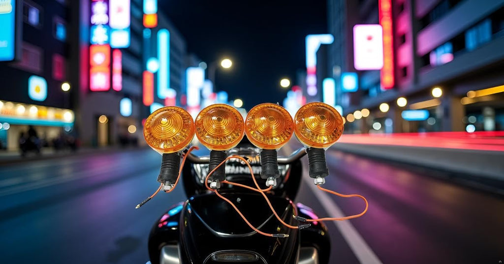Road Religion Combo of 2 Indicator/Blinker Set compatible with Yamaha RX100/RXG135/RX135 - Pair of 2 PCS each (Orange)