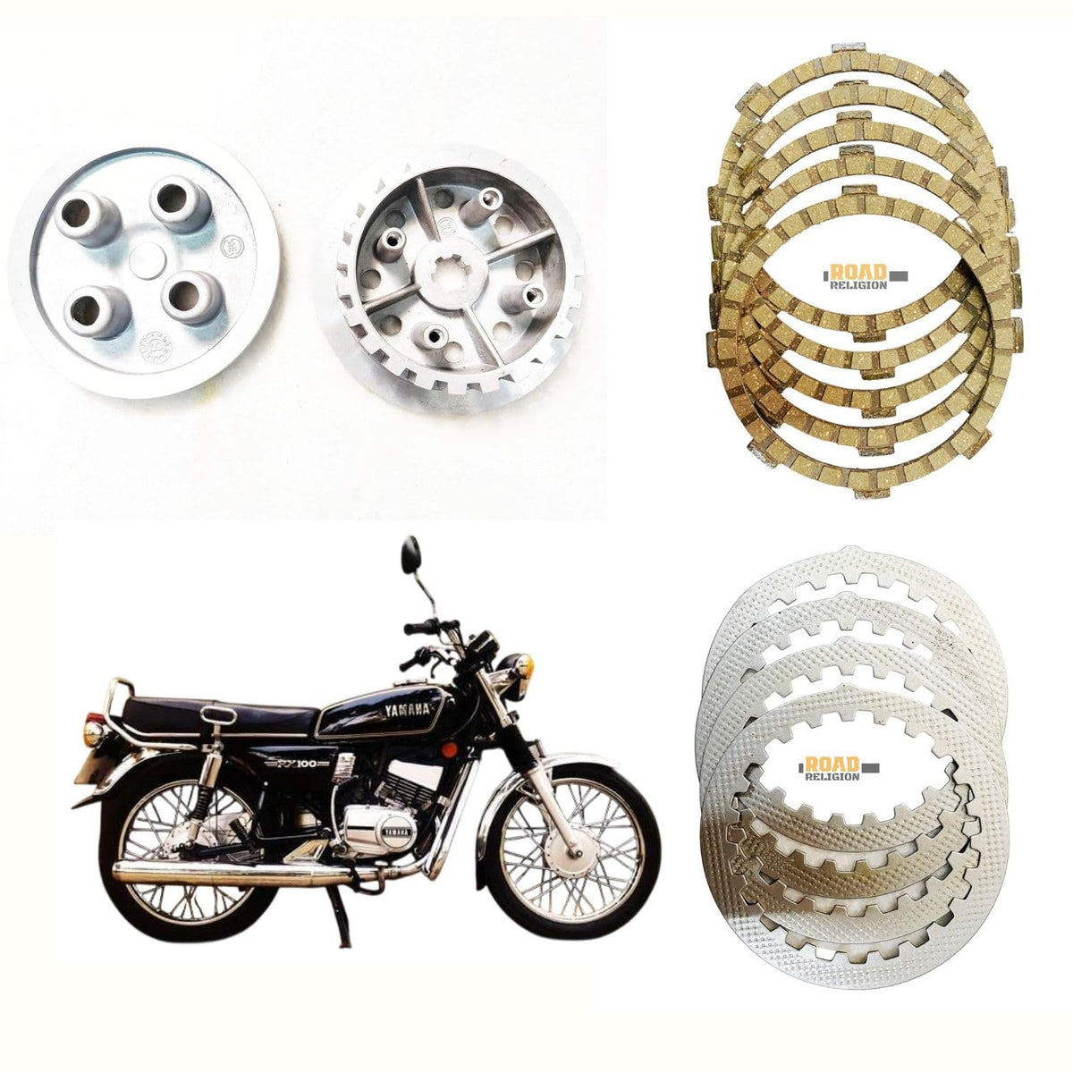 Complete Clutch Kit Compatible with RX100 – Boss Clutch, Pressure Plate, Steel Plates (4 Pcs) & Clutch Plates (5 Pcs) Combo Set