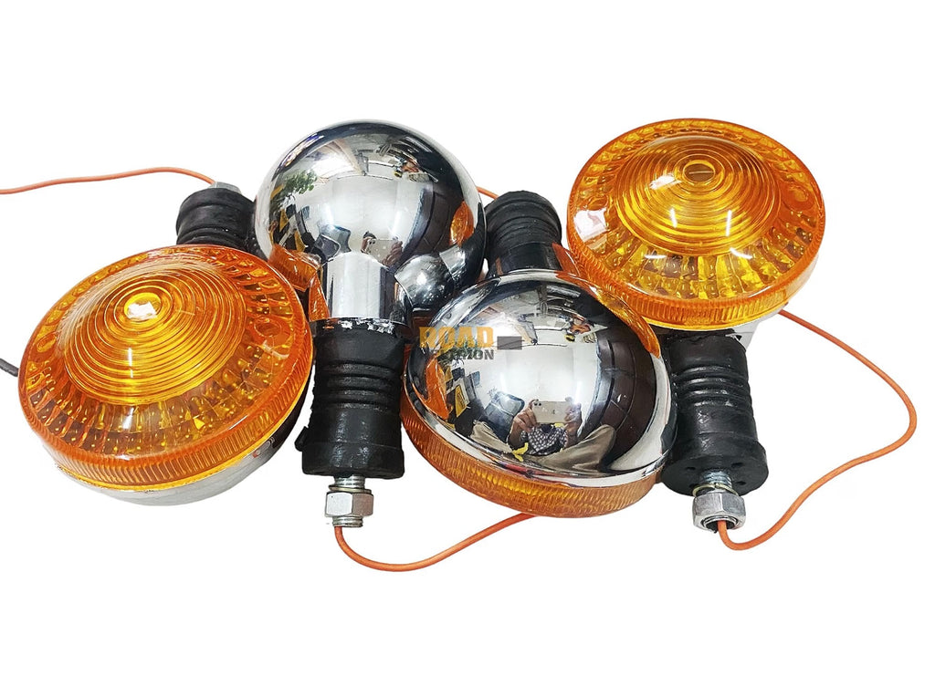 Road Religion Combo of 2 Indicator/Blinker Set compatible with Yamaha RX100/RXG135/RX135 - Pair of 2 PCS each (Orange)
