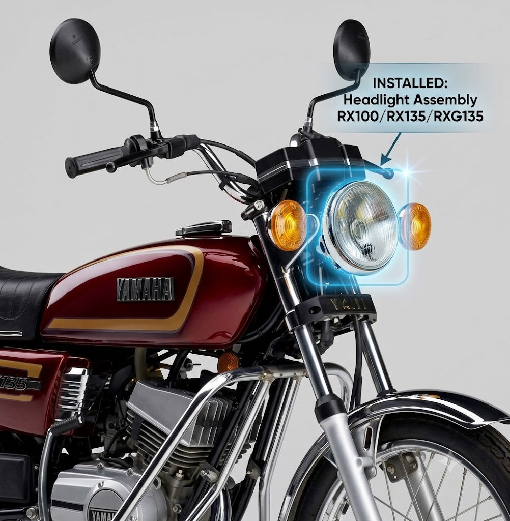 Road Religion Genuine Headlight Assembly compatible with RX100/RX135/RXG135 - Original (Bulb not included)